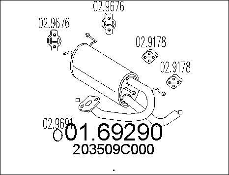 MTS 01.69290 - Глушитель выхлопных газов, конечный autospares.lv