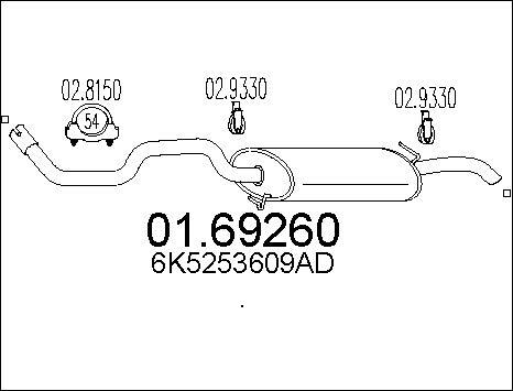 MTS 01.69260 - Глушитель выхлопных газов, конечный autospares.lv