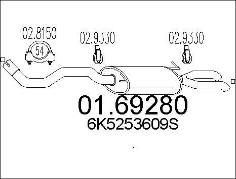 MTS 01.69280 - Глушитель выхлопных газов, конечный autospares.lv