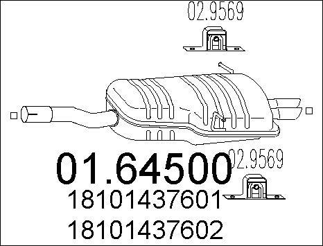 MTS 01.64500 - Глушитель выхлопных газов, конечный autospares.lv