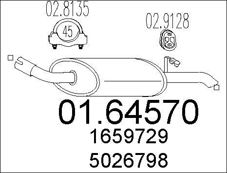 MTS 01.64570 - Глушитель выхлопных газов, конечный autospares.lv