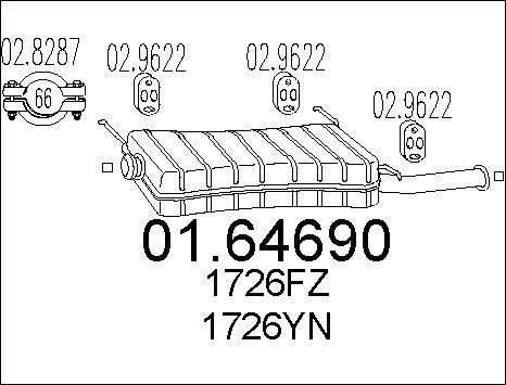 MTS 01.64690 - Глушитель выхлопных газов, конечный autospares.lv