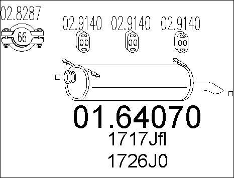 MTS 01.64070 - Глушитель выхлопных газов, конечный autospares.lv