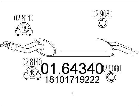 MTS 01.64340 - Глушитель выхлопных газов, конечный autospares.lv