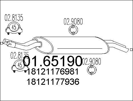 MTS 01.65190 - Глушитель выхлопных газов, конечный autospares.lv