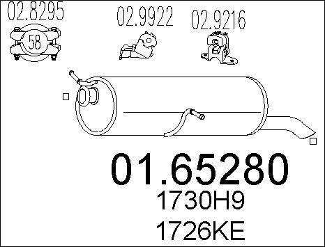 MTS 01.65280 - Глушитель выхлопных газов, конечный autospares.lv