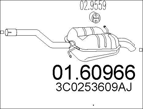 MTS 01.60966 - Глушитель выхлопных газов, конечный autospares.lv