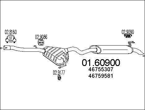 MTS 01.60900 - Глушитель выхлопных газов, конечный autospares.lv