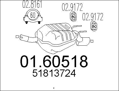 MTS 01.60518 - Глушитель выхлопных газов, конечный autospares.lv