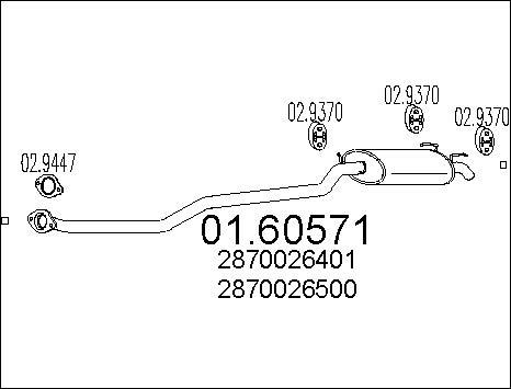 MTS 01.60571 - Глушитель выхлопных газов, конечный autospares.lv