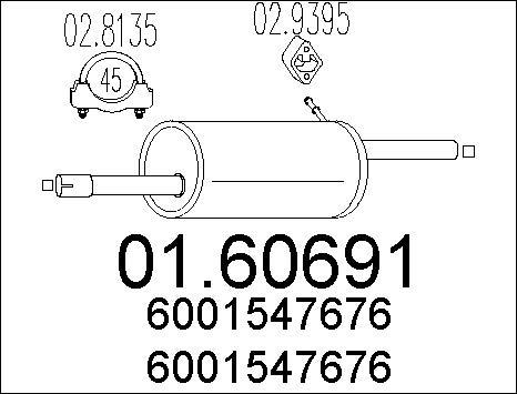 MTS 01.60691 - Глушитель выхлопных газов, конечный autospares.lv