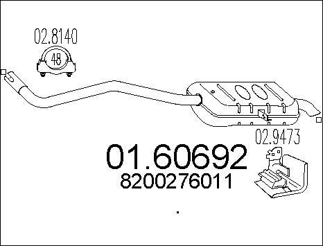 MTS 01.60692 - Глушитель выхлопных газов, конечный autospares.lv