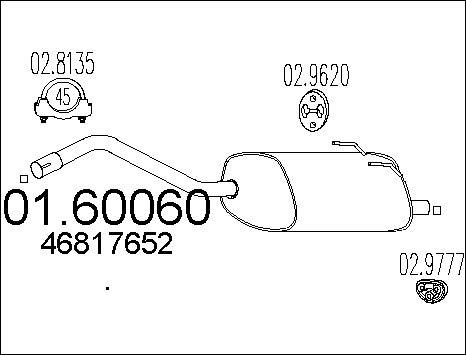 MTS 01.60060 - Глушитель выхлопных газов, конечный autospares.lv