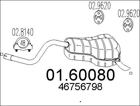 MTS 01.60080 - Глушитель выхлопных газов, конечный autospares.lv