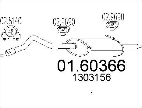 MTS 01.60366 - Глушитель выхлопных газов, конечный autospares.lv