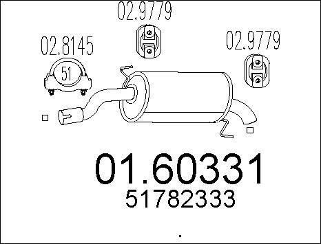 MTS 01.60331 - Глушитель выхлопных газов, конечный autospares.lv