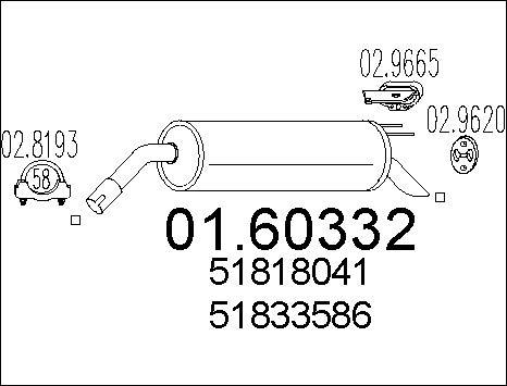 MTS 01.60332 - Глушитель выхлопных газов, конечный autospares.lv