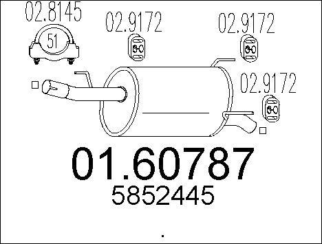 MTS 01.60787 - Глушитель выхлопных газов, конечный autospares.lv