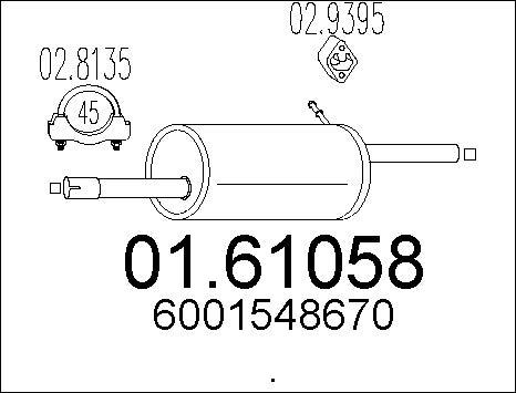 MTS 01.61058 - Глушитель выхлопных газов, конечный autospares.lv