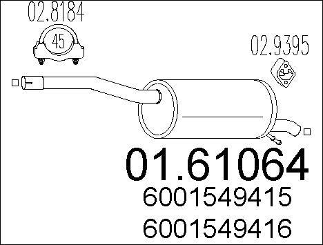 MTS 01.61064 - Глушитель выхлопных газов, конечный autospares.lv