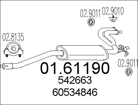 MTS 01.61190 - Глушитель выхлопных газов, конечный autospares.lv