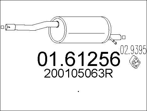 MTS 01.61256 - Глушитель выхлопных газов, конечный autospares.lv