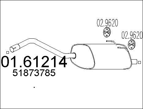 MTS 01.61214 - Глушитель выхлопных газов, конечный autospares.lv