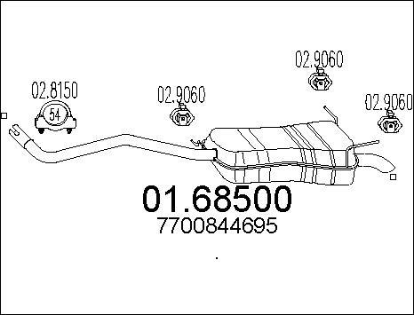 MTS 01.68500 - Глушитель выхлопных газов, конечный autospares.lv