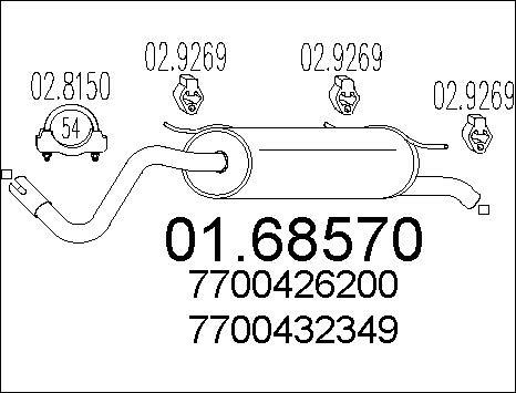 MTS 01.68570 - Глушитель выхлопных газов, конечный autospares.lv