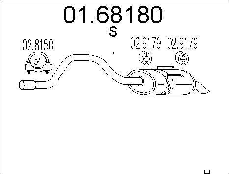 MTS 01.68180 - Глушитель выхлопных газов, конечный autospares.lv