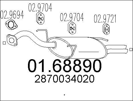 MTS 01.68890 - Глушитель выхлопных газов, конечный autospares.lv