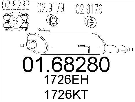 MTS 01.68280 - Глушитель выхлопных газов, конечный autospares.lv