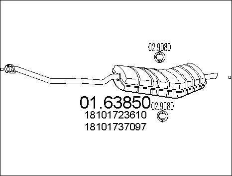 MTS 01.63850 - Глушитель выхлопных газов, конечный autospares.lv