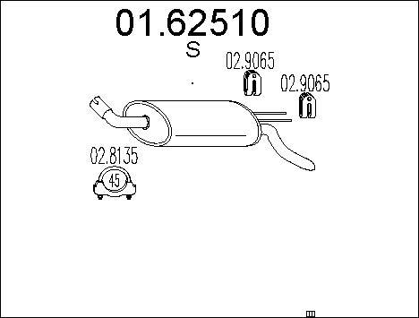 MTS 01.62510 - Глушитель выхлопных газов, конечный autospares.lv