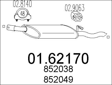 MTS 01.62170 - Глушитель выхлопных газов, конечный autospares.lv