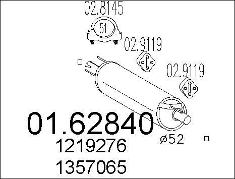MTS 01.62840 - Глушитель выхлопных газов, конечный autospares.lv