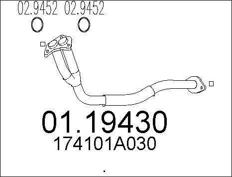 MTS 01.19430 - Труба выхлопного газа autospares.lv