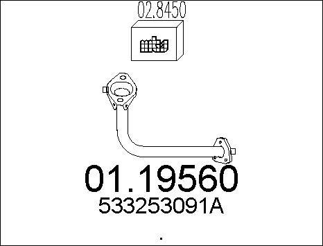 MTS 01.19560 - Труба выхлопного газа autospares.lv