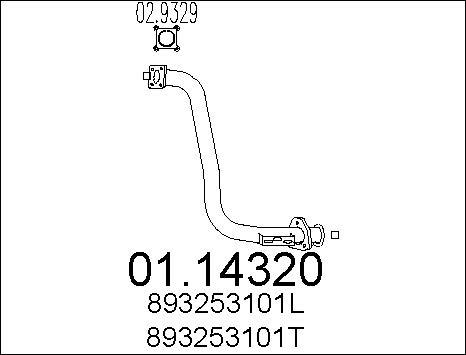 MTS 01.14320 - Труба выхлопного газа autospares.lv