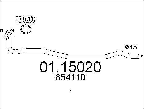 MTS 01.15020 - Труба выхлопного газа autospares.lv