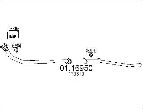 MTS 01.16950 - Труба выхлопного газа autospares.lv