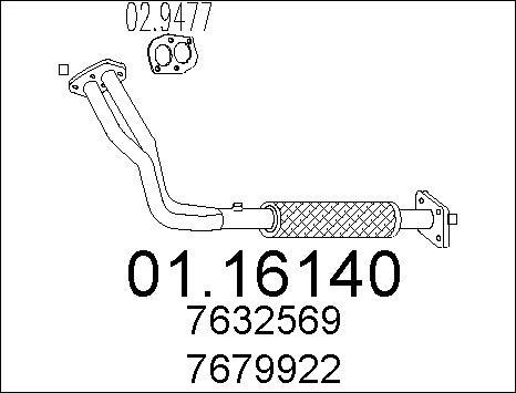 MTS 01.16140 - Труба выхлопного газа autospares.lv