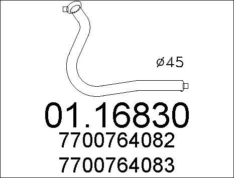 MTS 01.16830 - Труба выхлопного газа autospares.lv