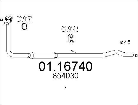 MTS 01.16740 - Труба выхлопного газа autospares.lv