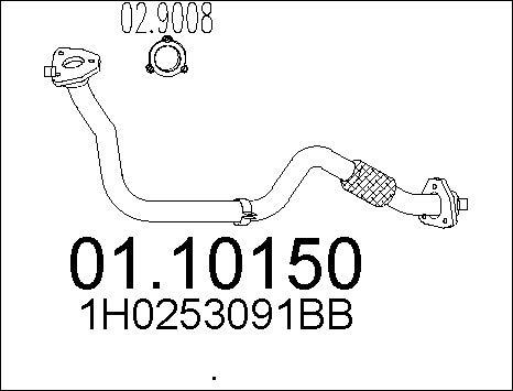 MTS 01.10150 - Труба выхлопного газа autospares.lv