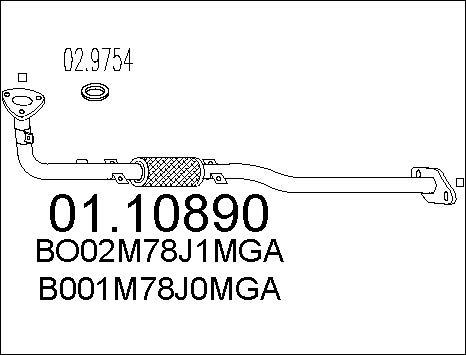 MTS 01.10890 - Труба выхлопного газа autospares.lv