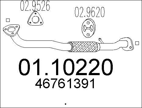 MTS 01.10220 - Труба выхлопного газа autospares.lv