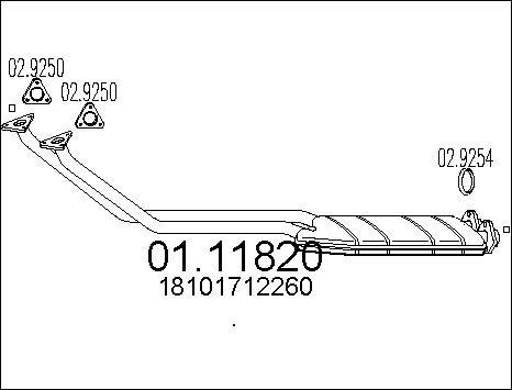 MTS 01.11820 - Труба выхлопного газа autospares.lv