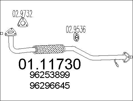 MTS 01.11730 - Труба выхлопного газа autospares.lv