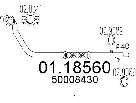 MTS 01.18560 - Труба выхлопного газа autospares.lv